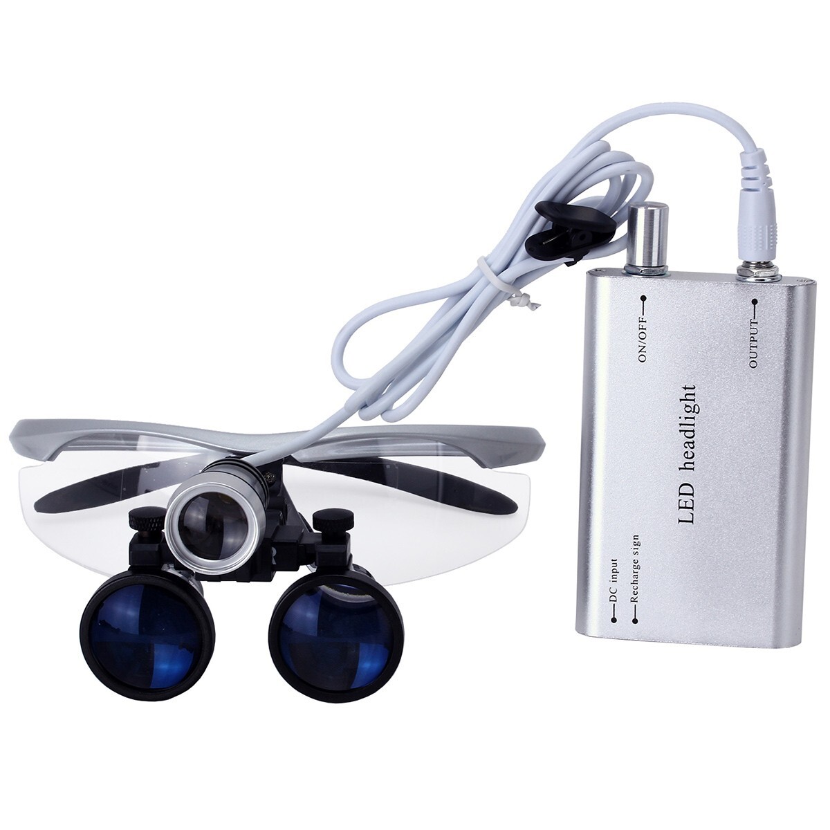 AZDENT Dental 3.5X Surgical Magnifier Binocular Loupes Medical & LED Head Light
