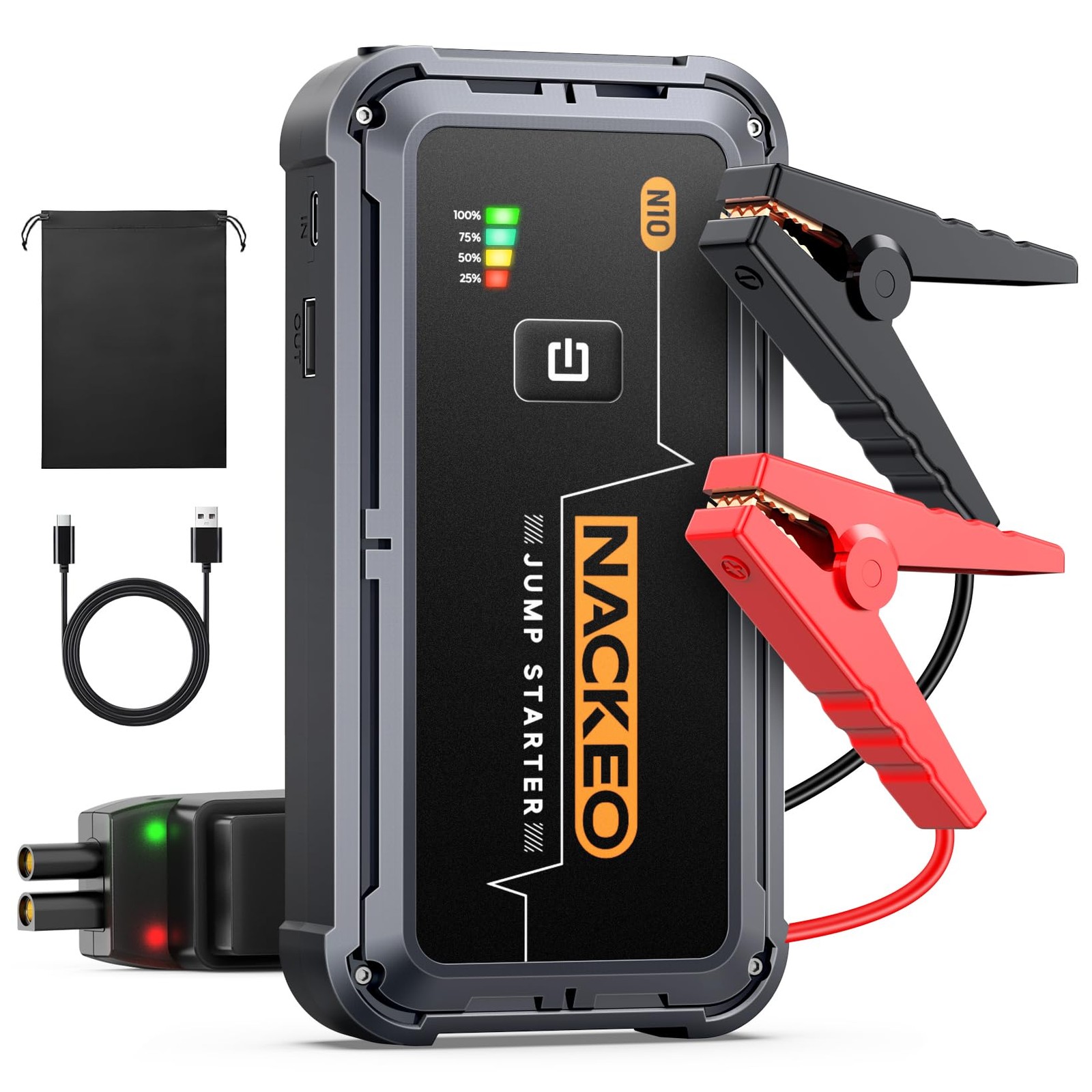 NACKEO Portable Car Battery Jump Starter 5000A Car Jump Starter Battery Pack