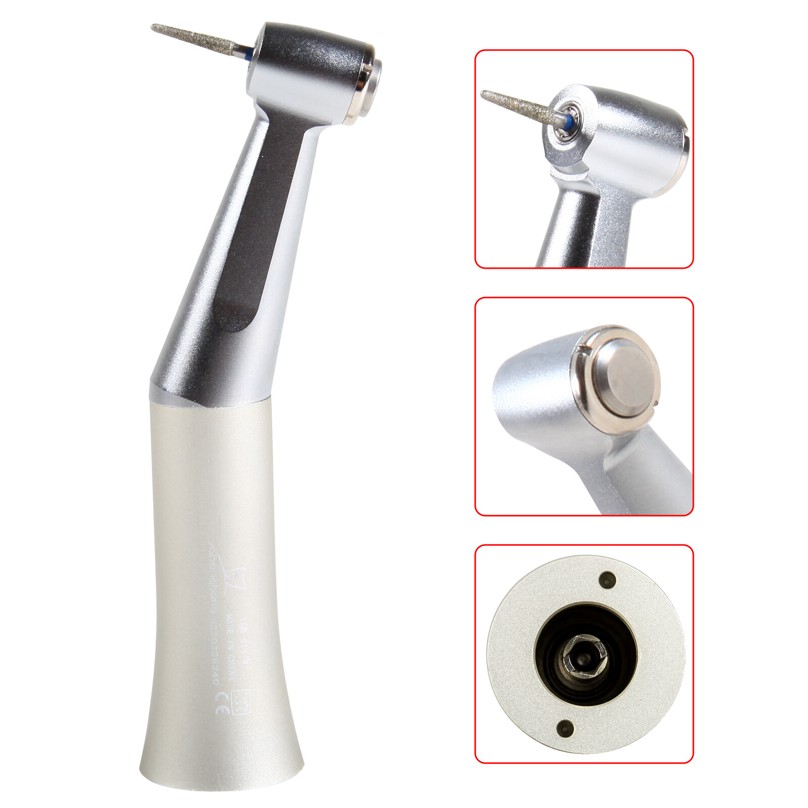 NSK Style Dental Slow/Low Speed FG 1.6mm Burs Contra Angle Handpiece Push Button