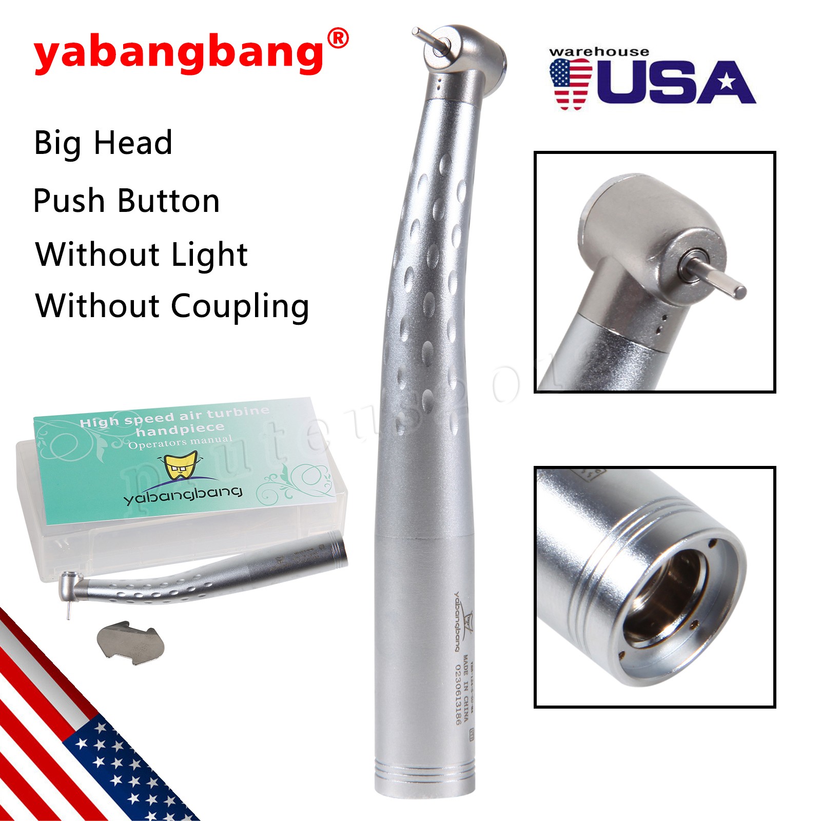 1-5 Yabangbang Dental High Speed Turbine / LED Handpiece fit KaV Coupler 4HOLE