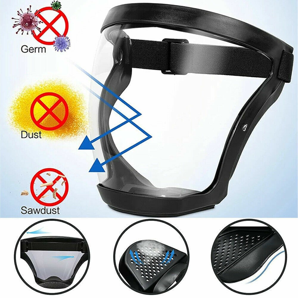 Full Face Super Protective Mask Anti-fog Shield Safety Transparent Head Cover