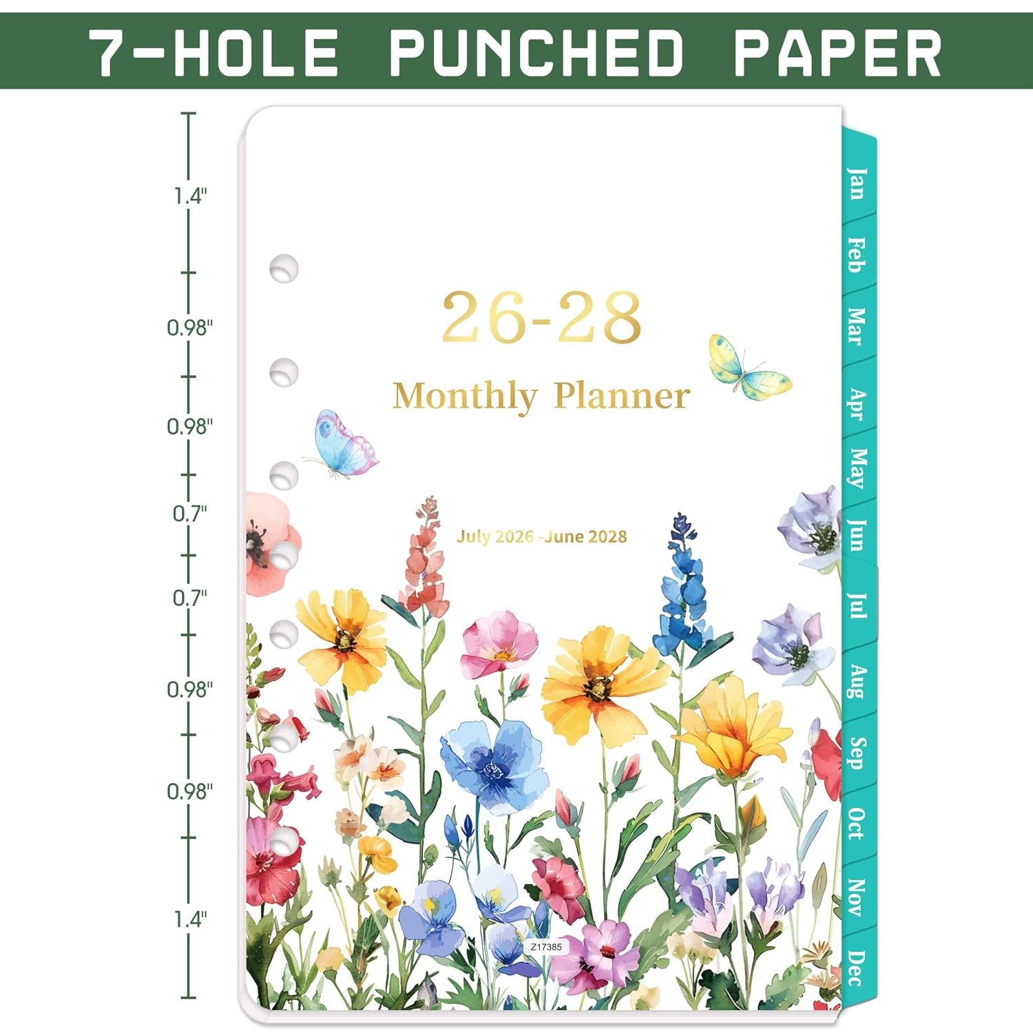 2028 Monthly Planner Refill A5 7-Hole Punched Planner Inserts July 2026-2028