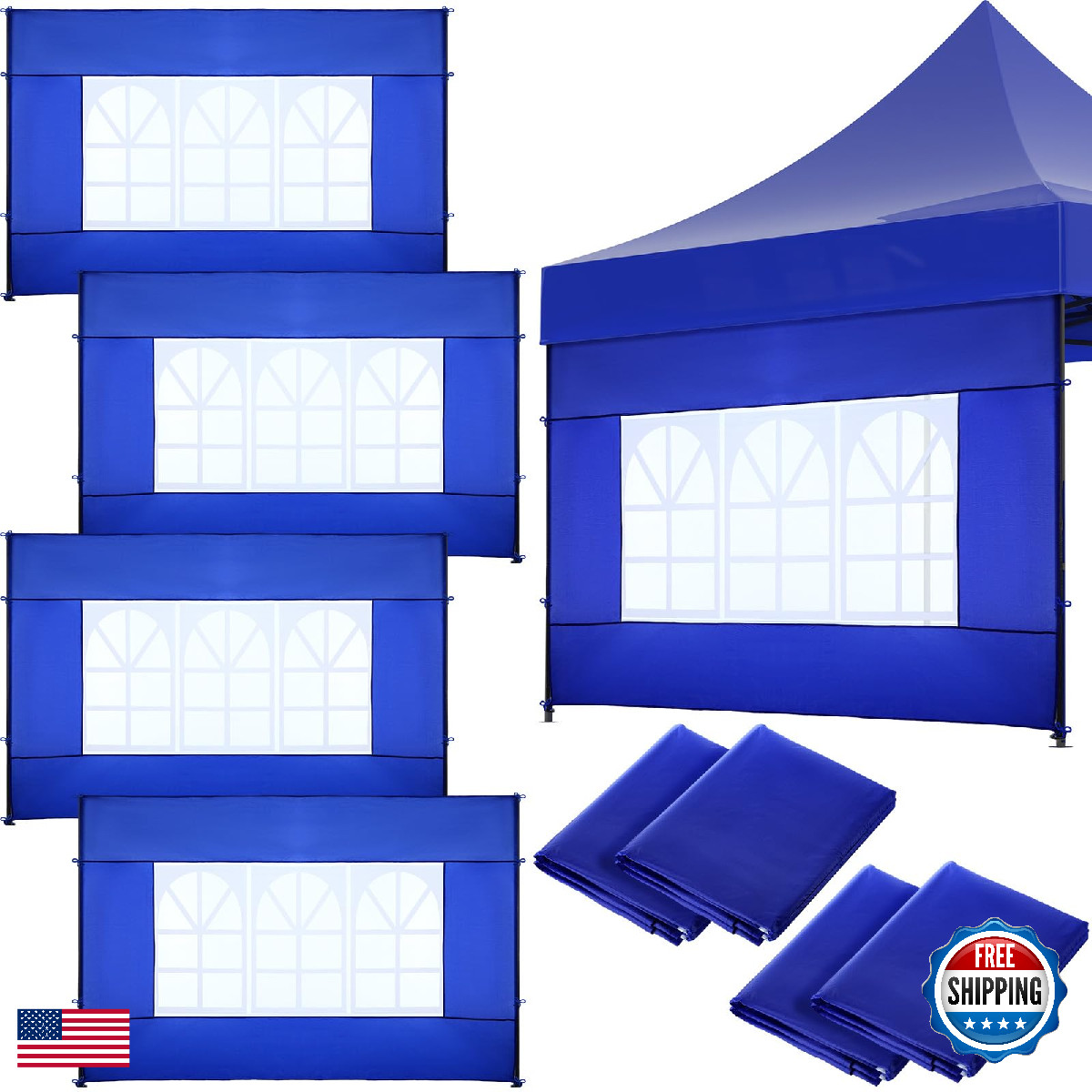 Windyun 4 Pcs Sidewall For 10 X 10 Canopy Frame Sidewall Window Wall Only