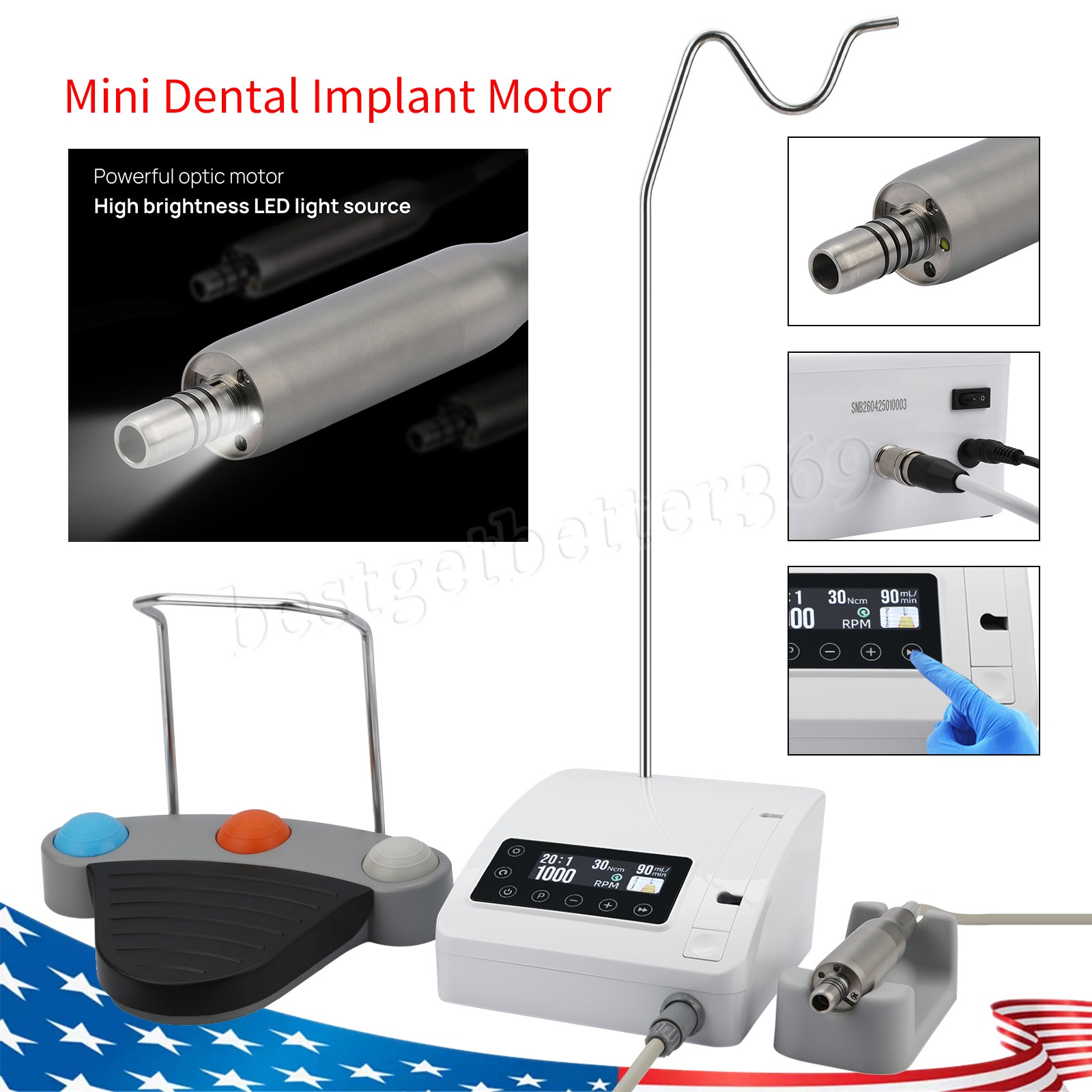 Dental Brushless Implant Motor Surgical Implant System 20:1 1:5 1:3 10:1 1:1 CE