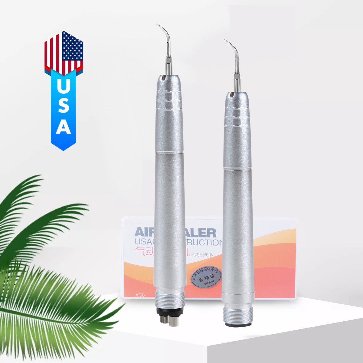 USA Dental Ultrasonic Air Perio Scaler Handpiece Hygienist 2 & 4-Holes 3 Tips CE