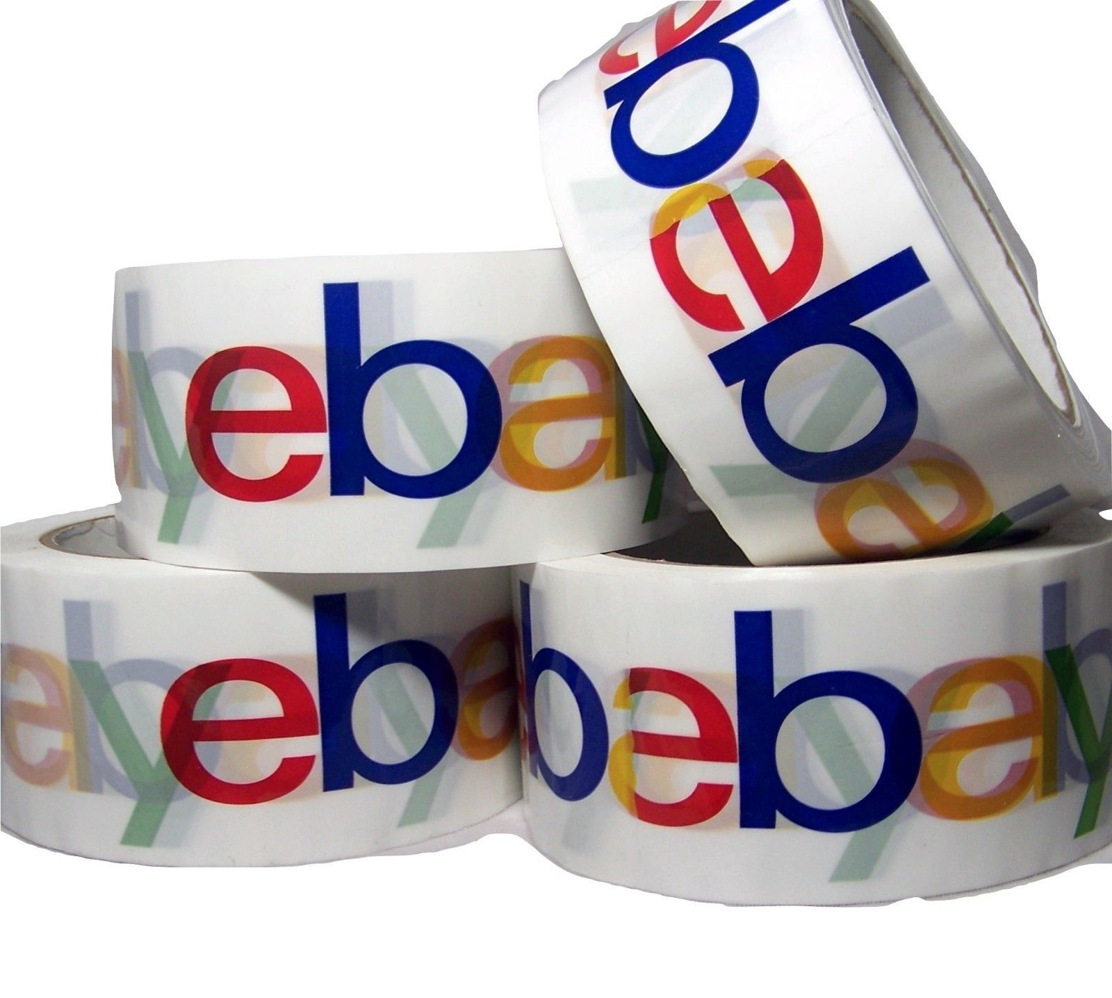 4 Rolls Ebay Shipping Tape Classic 4 color 2″ x 75 Yard Branded Packaging BOPP