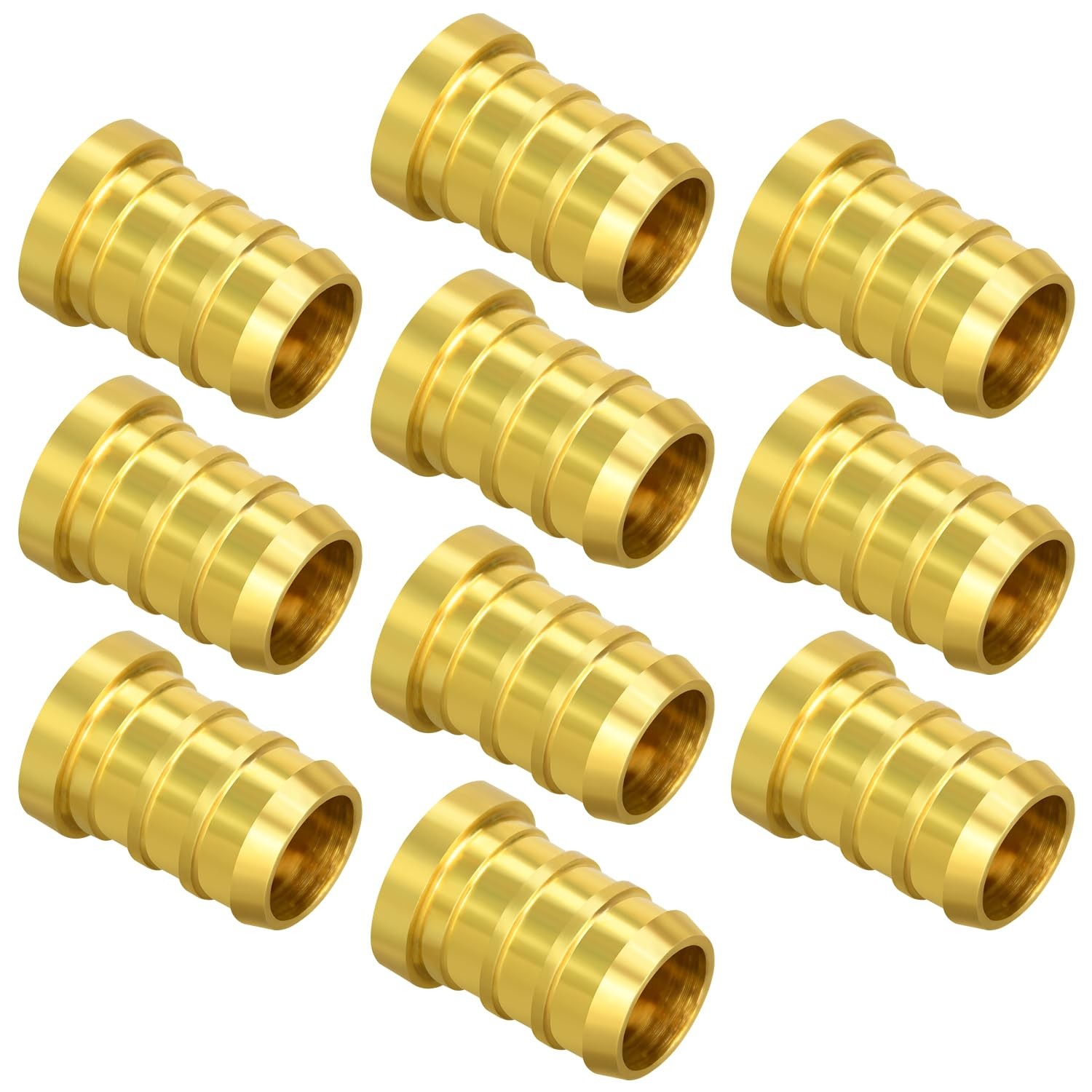 10pcs 1/2″ PEX Barb Plug End Cap, Brass 1/2″-10 Pack, Color