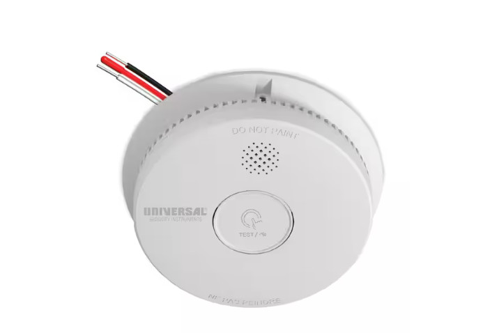USI Hardwired and 1-Year Battery Backup Smoke Detector with Photoelectric Sensor