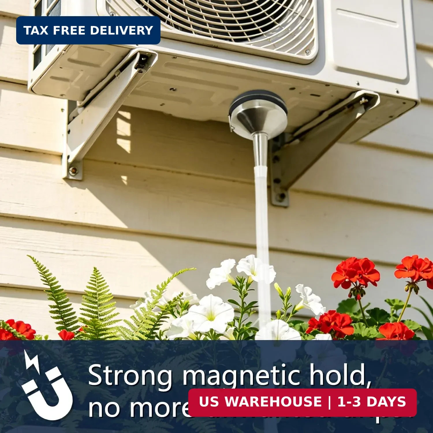 9Ft Magnetic Window Air Conditioner Drain Kit,Air Conditioner Drain Hose Kit-Uni