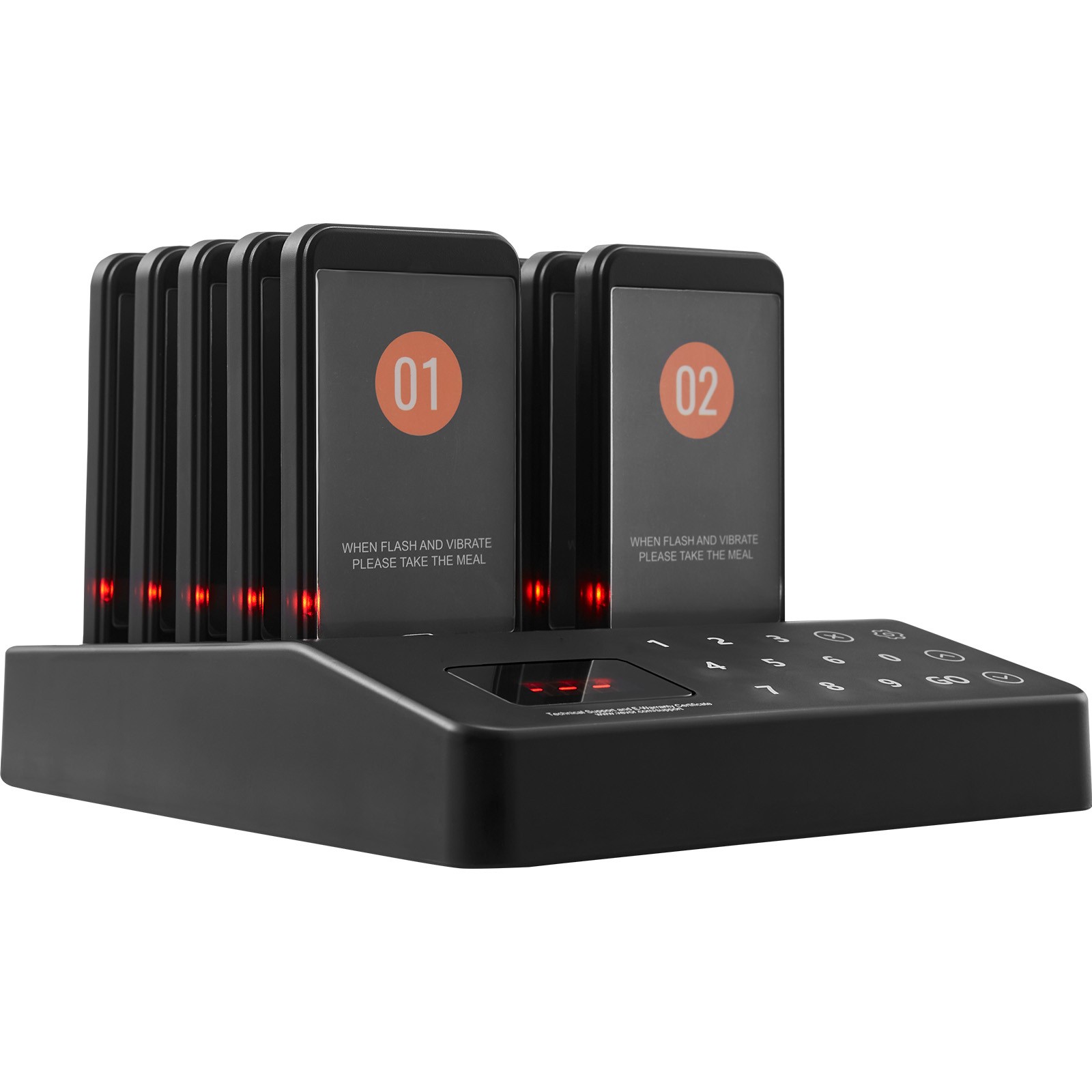 VEVOR Restaurant Wireless Pager System 10 Beepers Guest Queuing Calling Touch