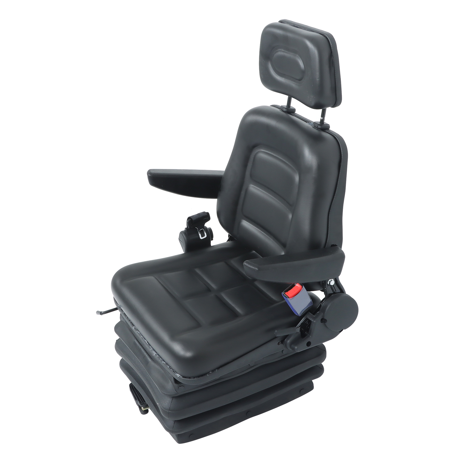 Tractor Forklift Seat Suspension Adjustable Backrest Armrest Safety Belt