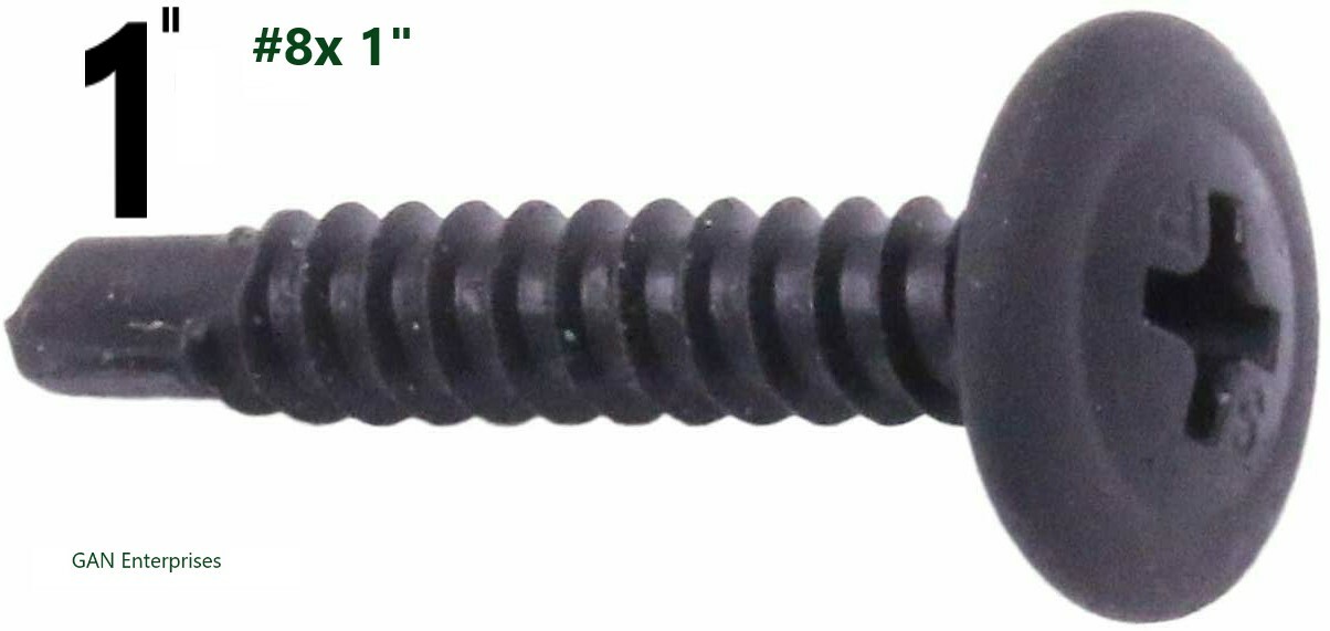 Modified Truss Head #8 x 1/2″ to 3″ Self Drilling Screws, Black