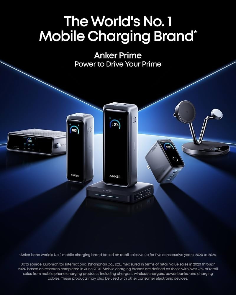 26K 300W Anker Prime Power Bank and Charging Base 26,250mAh 300W Max with Base