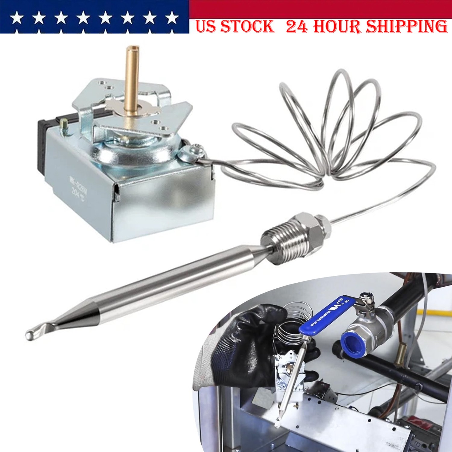 For Imperial Fryer Pitco RX-1-36 Thermostat 200-400F Rx Millivolt 60125401