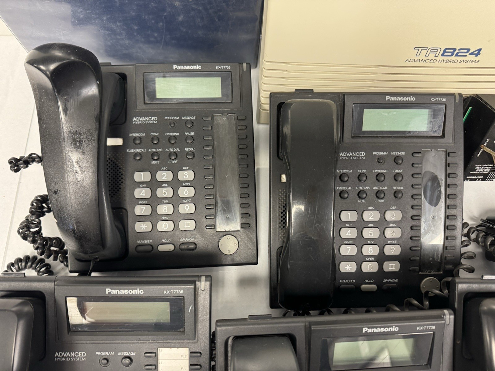 Panasonic KX-TA824 Hybrid Telephone System w/ KX-TVA50, VIKING PA-2A, 6 Phones