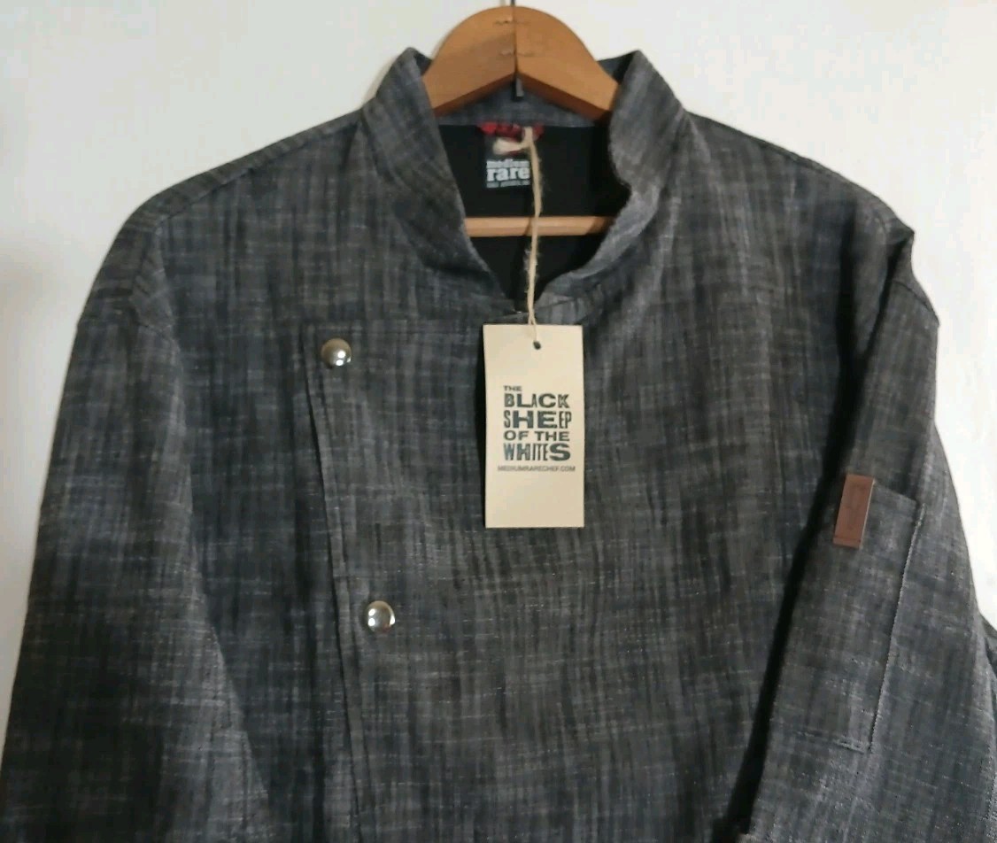 Medium Rare Chefs Apparel Chefs Jacket XL NWT Canada Made Charcoal Vented NWT