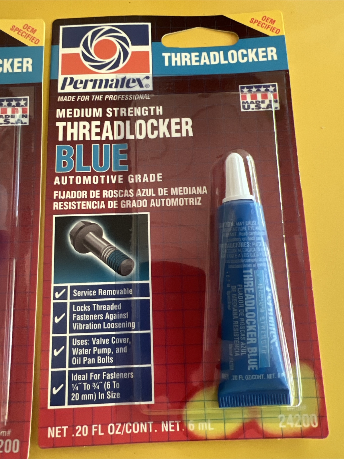 2 Pack!! Permatex Threadlocker Blue 6ml Liquid Glue