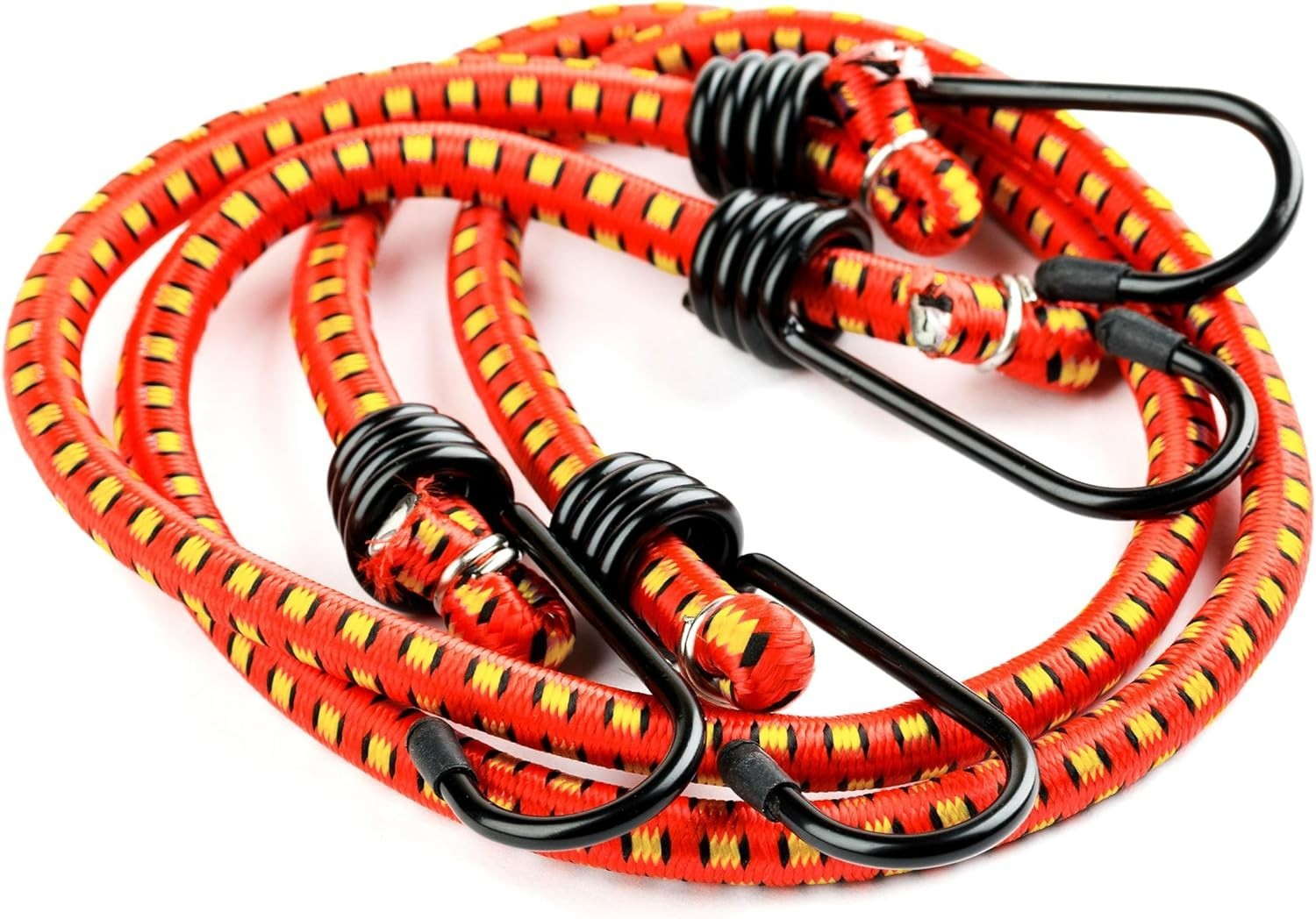 Essential 12-Inch Bungee Cords – 10-Pack Rubber with Adjustable Heavy-Duty Hooks