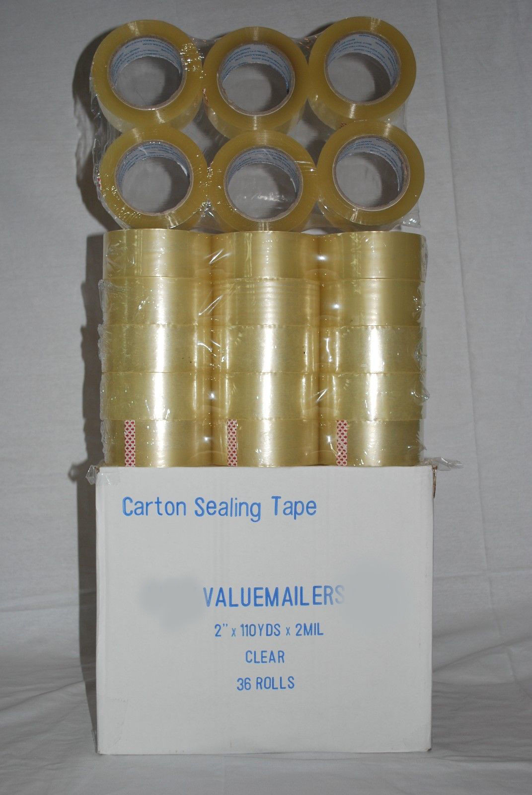 108 Rolls Clear Box Carton Sealing Tape 2×110 Yds 36.3