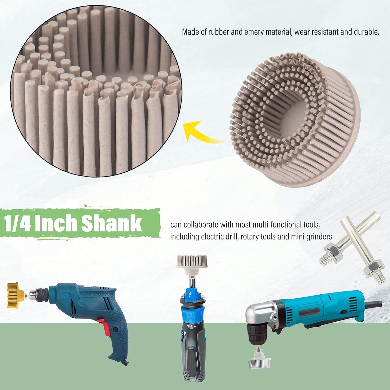 3pcs Bristle Disc 2″ 120# 80# 50# Grit R-Type Abrasive Brush Coarse Bristle Disc