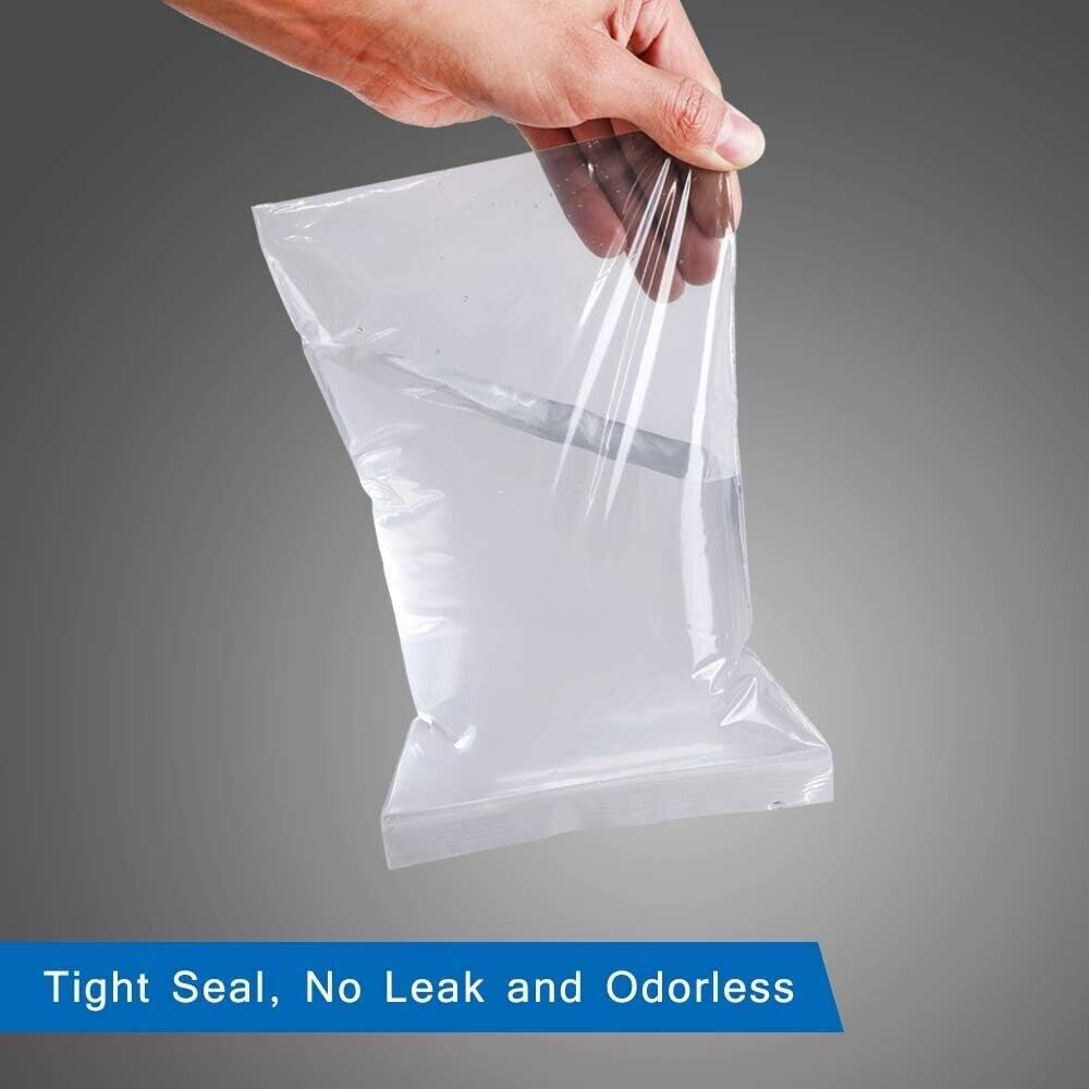 100 Pack 14×20 Inch Clear Reclosable Zipper Bag Plastic Poly Zip Lock Bags 2Mil