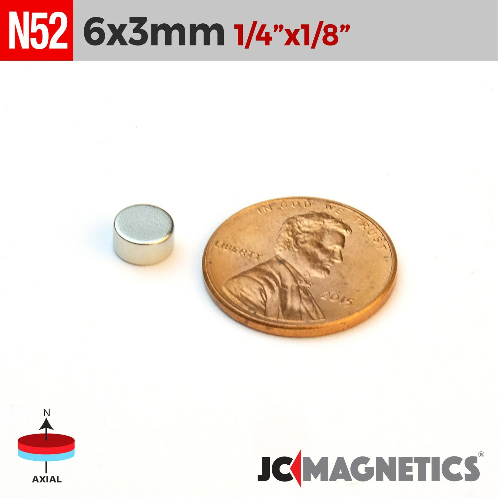 6mm x 3mm N52 Super Strong Disc Rare Earth Neodymium Magnet 6x3mm