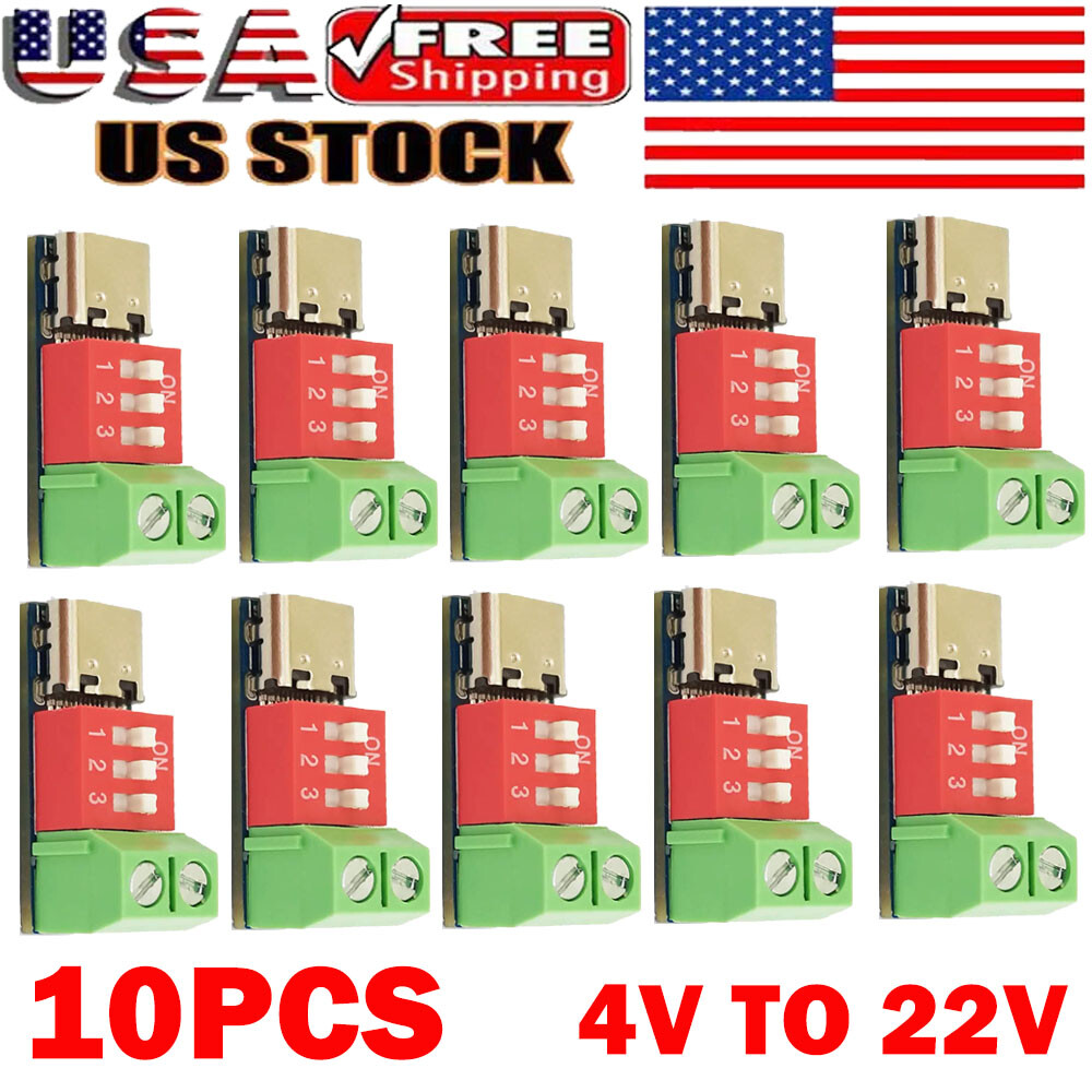 10x USB-C PD Trigger Board Module PD/QC Decoy Board Fast Charge USB Type-C USA