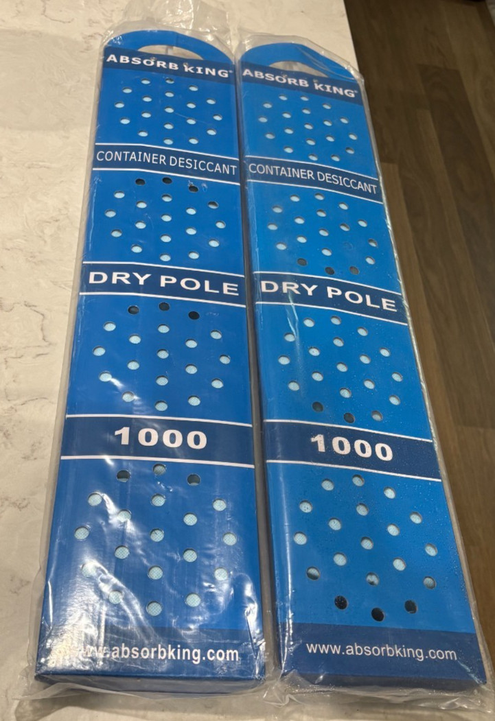 Lot of 2 Shipping Container Desiccant Strips 60 Days Moisture Absorption NEW