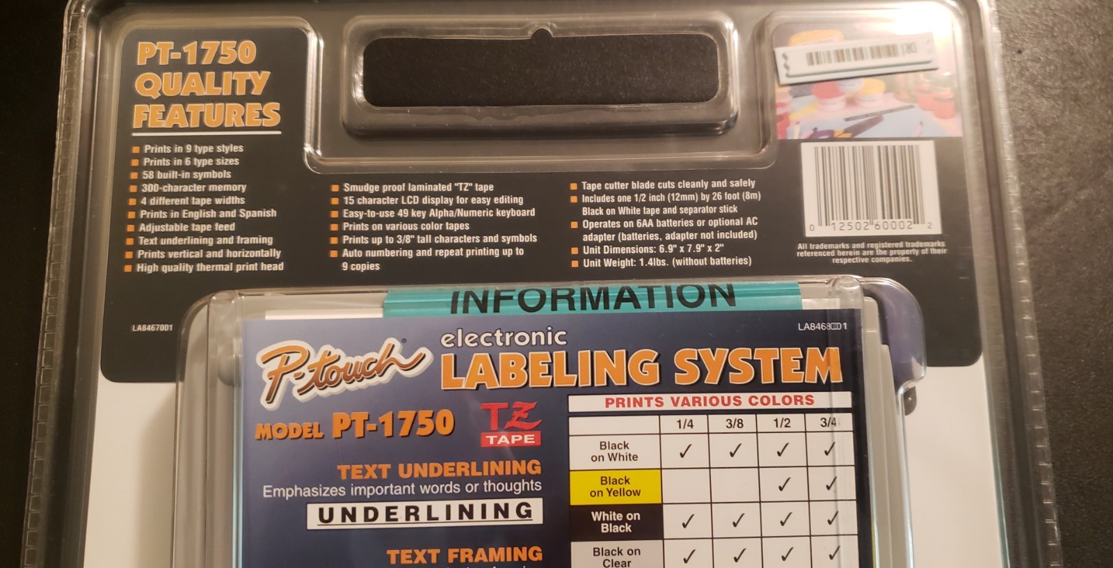 Brother PT-1750 P-Touch Label Maker Electronic Labeling System – New Sealed NOS!