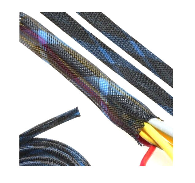 ALL SIZES & COLORS 5′ FT – 100 Feet Expandable Cable Sleeving Braided Tubing LOT