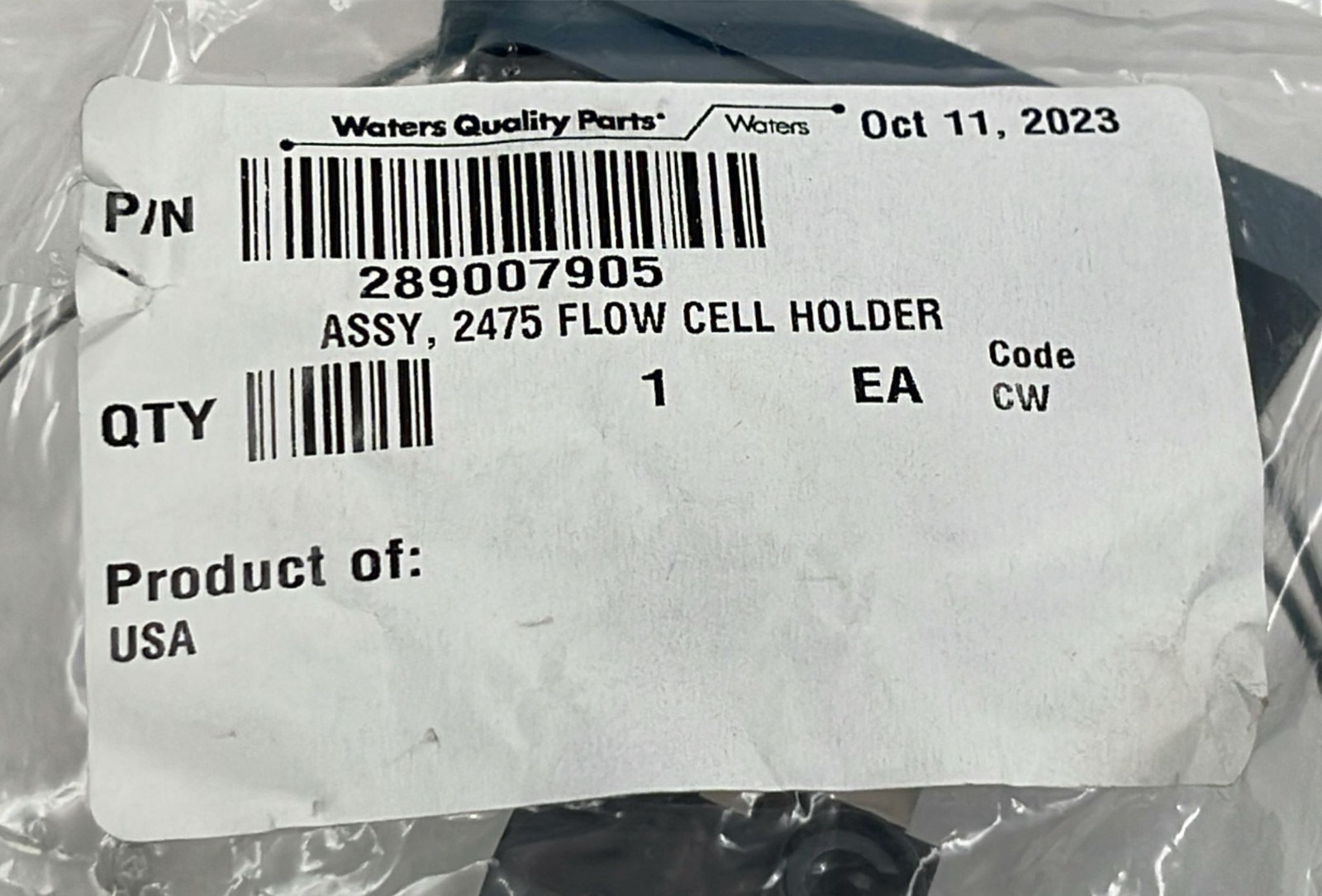 Waters Alliance 289007905 Assy 2475 Flow Cell Holder 145-psi 10-bars