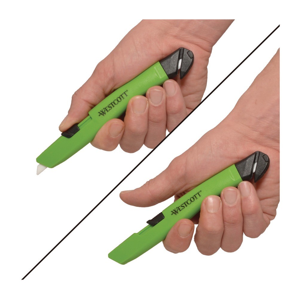 Westcott 17969 0.5″ Blade x 5.7″ Handle Safety Ceramic Box Cutter – Green New