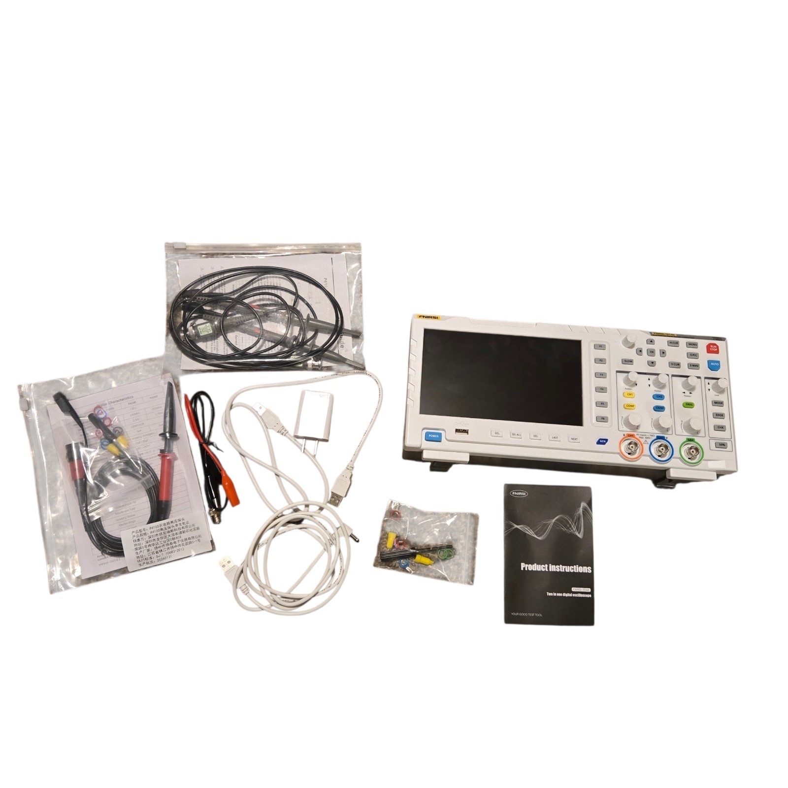 FNIRSI-1014D Digital Oscilloscope 100MHz 1GSa/s 240Kbit Signal Generator
