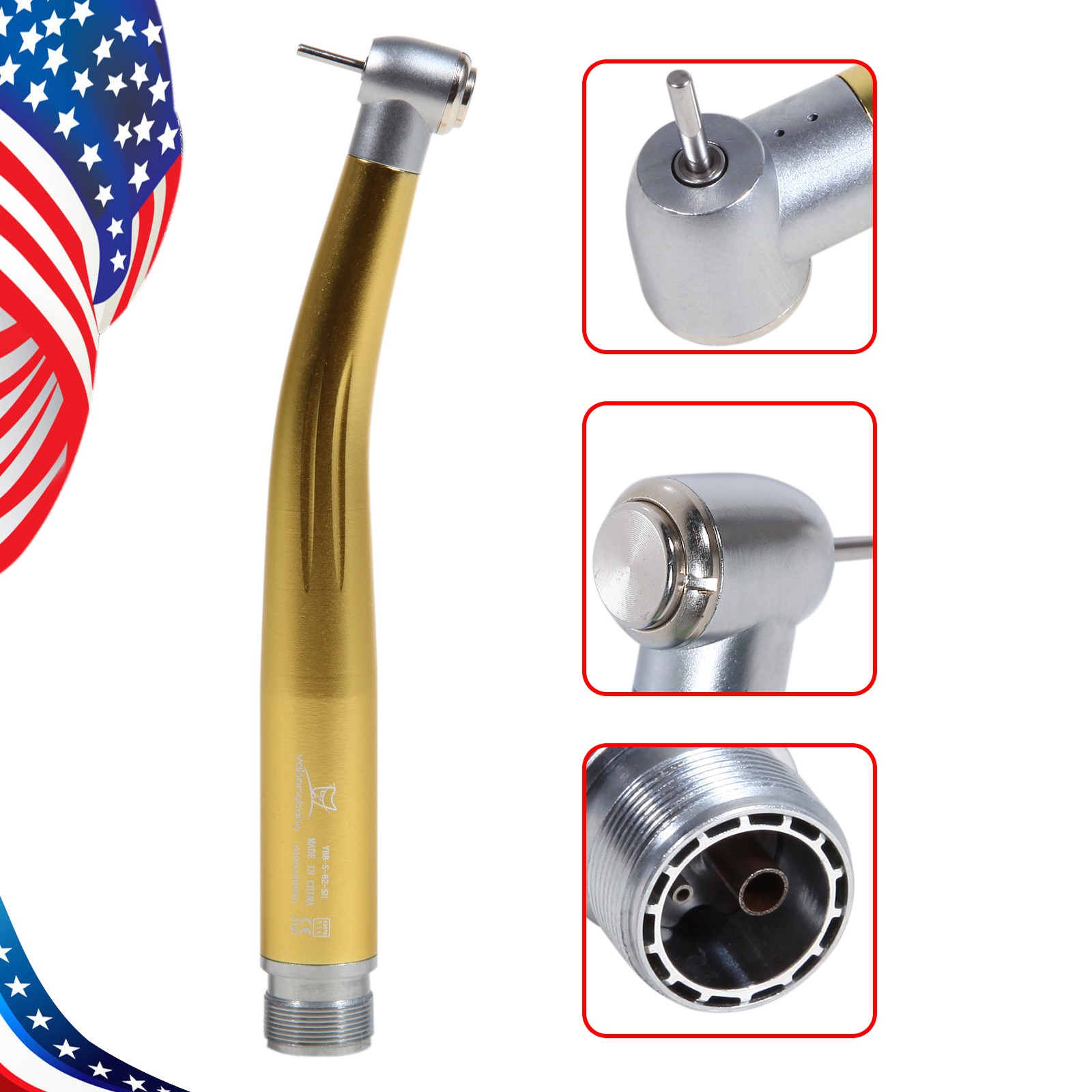 10 NSK Style Dental High Speed Handpiece PANA-MAX Turbine 2 Hole Borden Golden