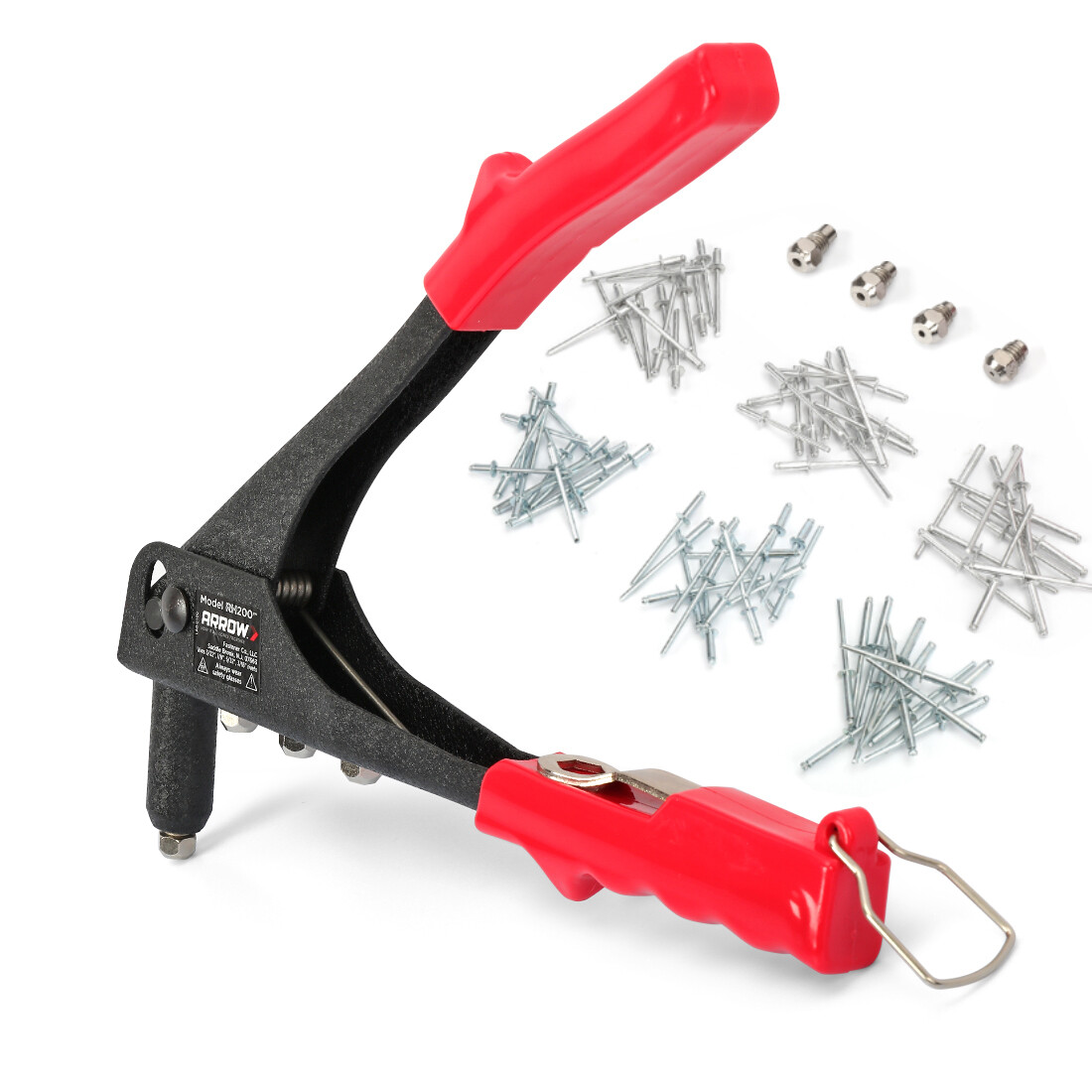 Professional Pop Rivet Gun Heavy Duty Hand Riveter Kit with Assorted 120 Rivets