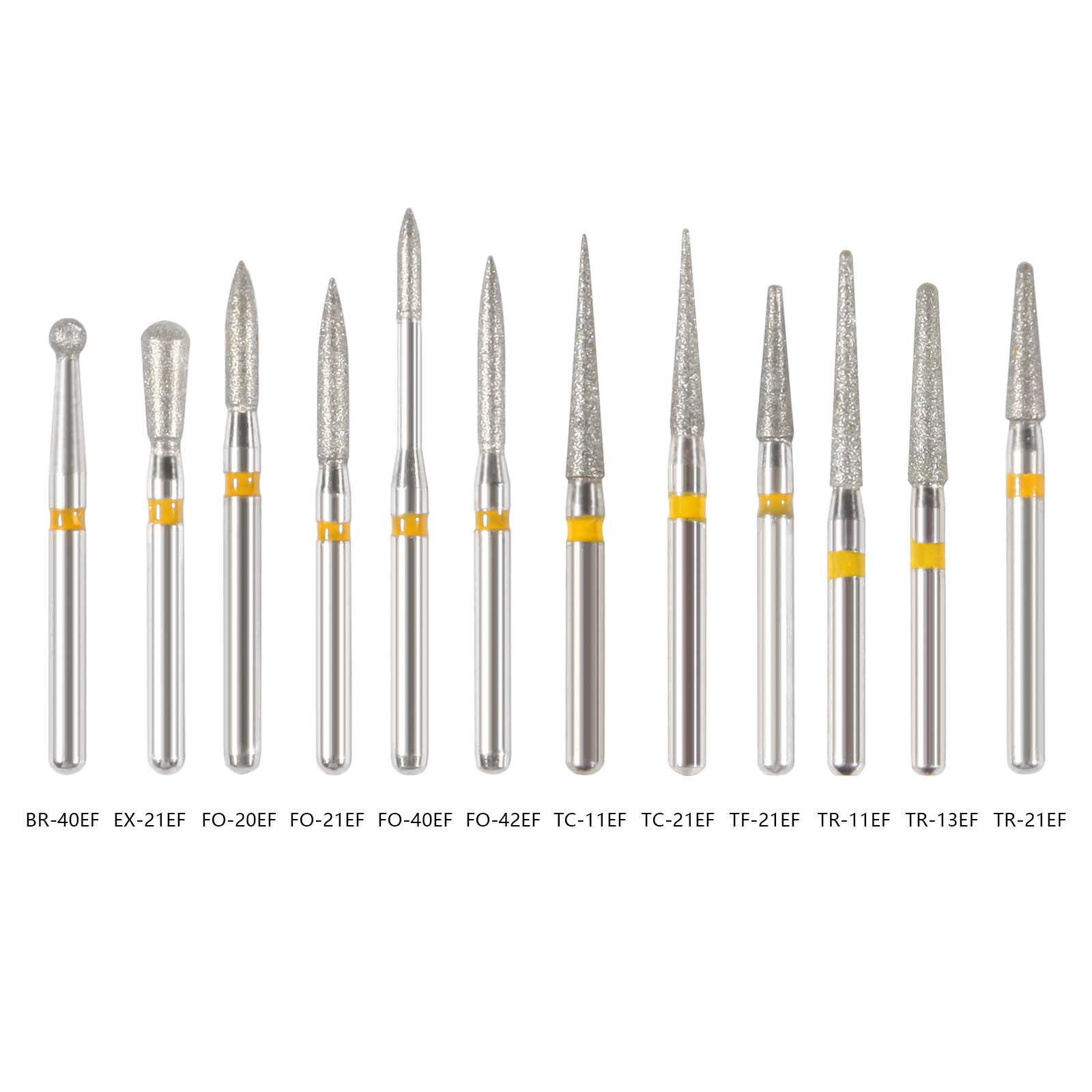 100pcs SANDENT Dental Diamond Burs For High Speed Handpiece Friction Grip 1.6mm