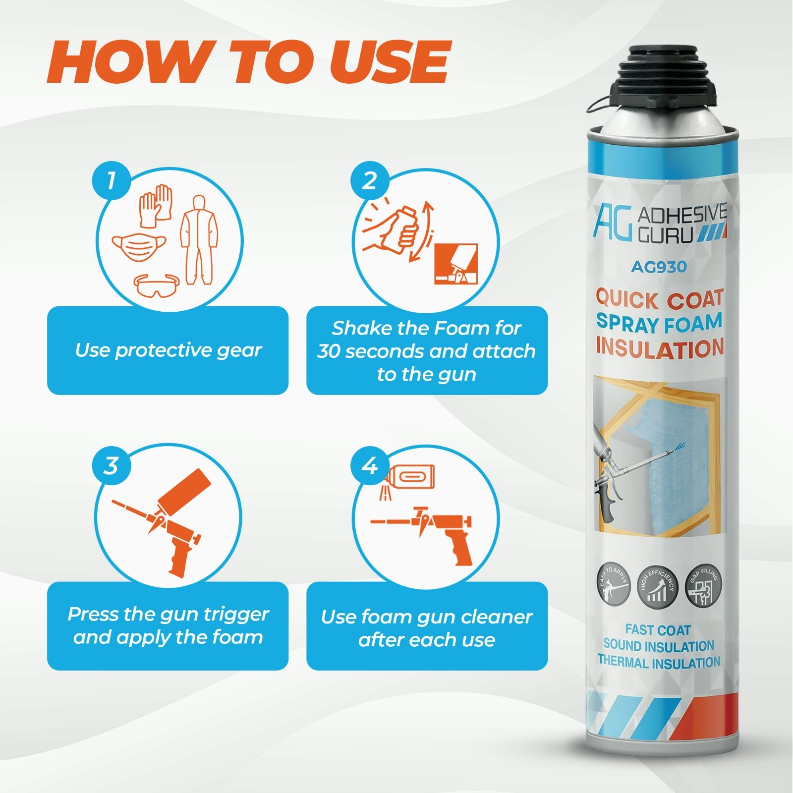 QuickCoat Closed Cell Spray Foam Insulation Kit for Wall–36×32.8oz Covers 720