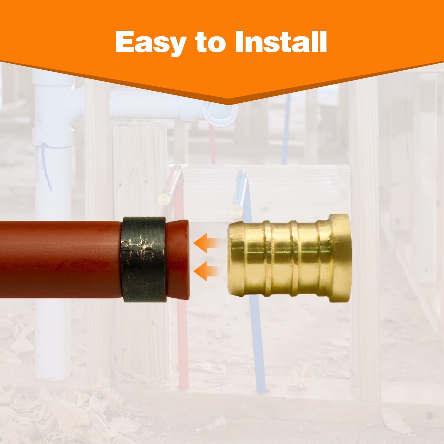 10pcs 1/2″ PEX Barb Plug End Cap, Brass 1/2″-10 Pack, Color