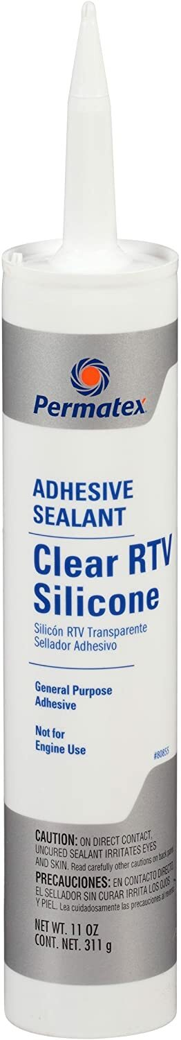 Permatex 80855 Clear RTV Silicone Adhesive Sealant, 11 oz.