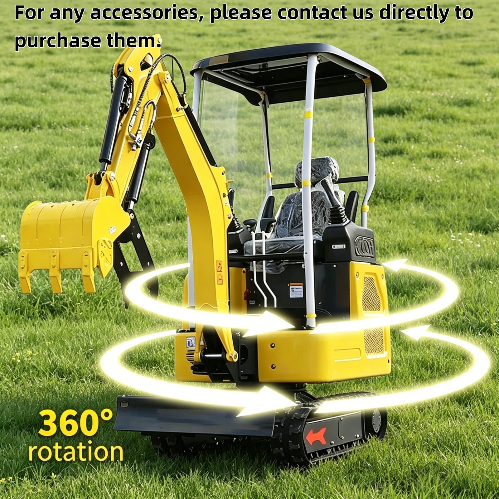 1.8TON Mini Excavator Kubota Engine Side Swing & Extendable Tracks 7 Attachments
