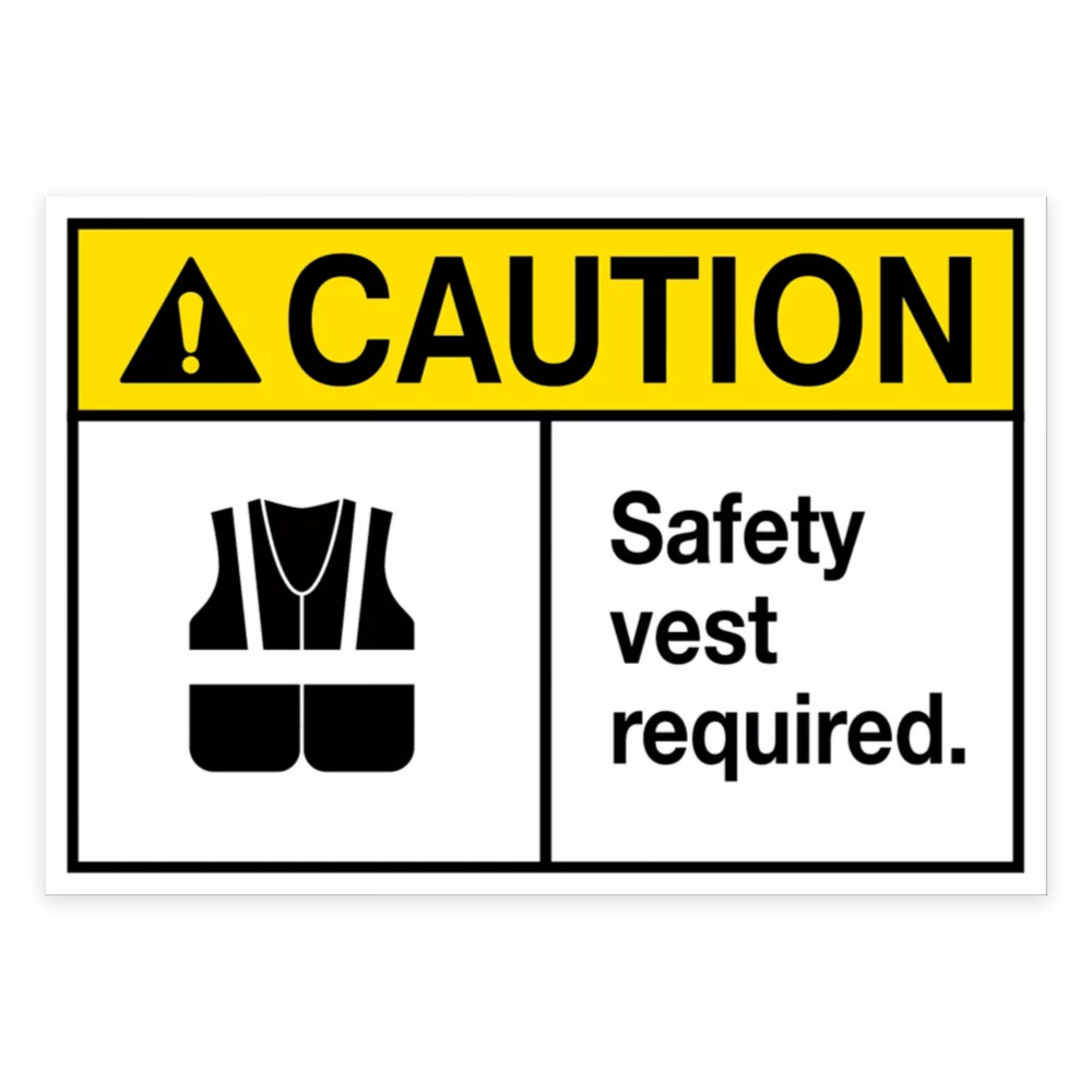 Safety Vest Required Decal Door Window Wall Sticker PPE Required Sticker