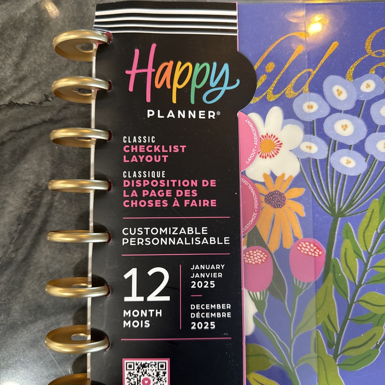 Happy Planner 12 Months 2025 Classic Layout 7×9.25 Customizable Wild & Beautiful