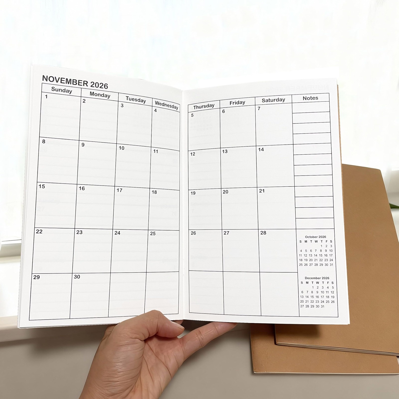 A5 Calendar Planner Jan 2026 – Dec 2027, Travelers Notebook Inserts for 2 Yea