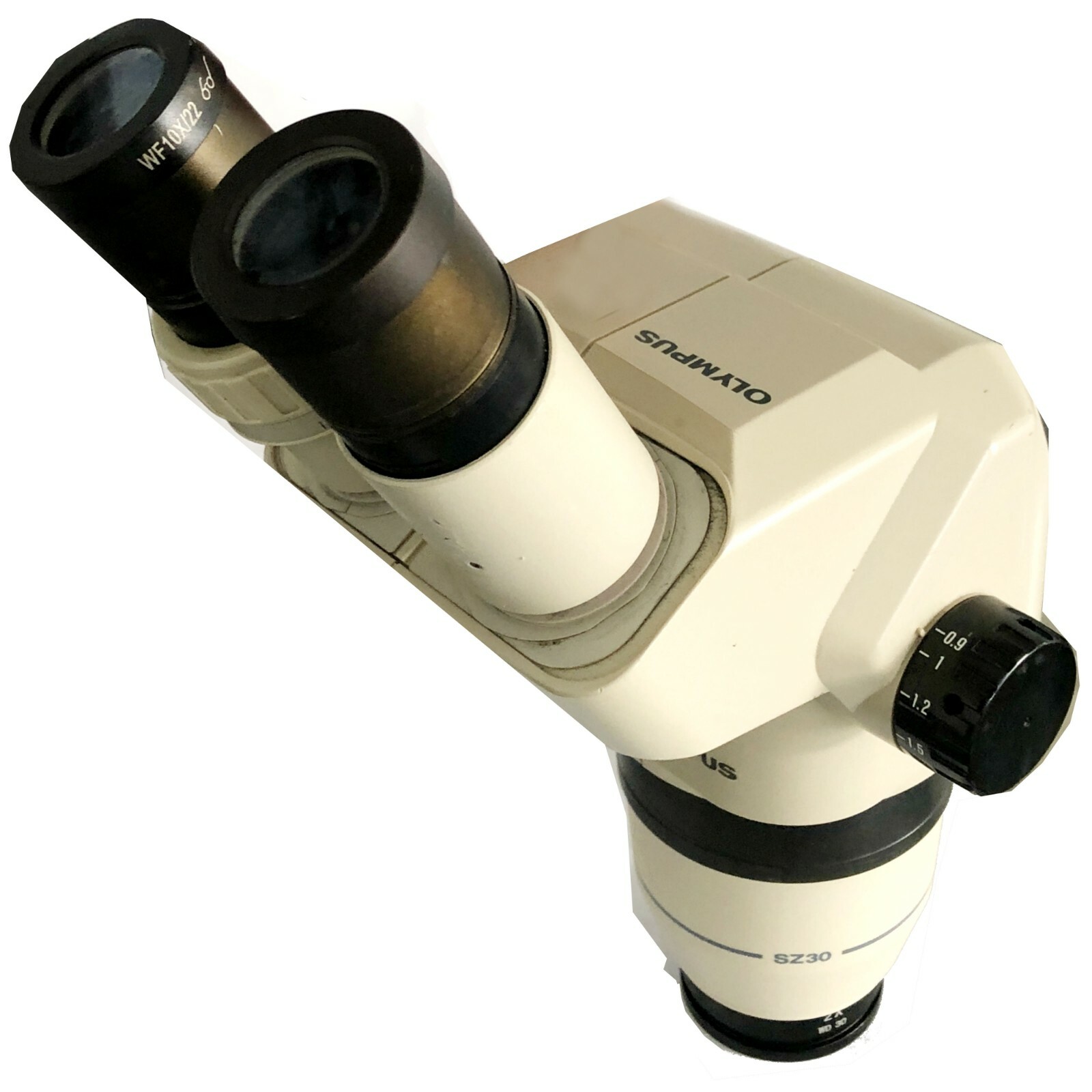 Olympus SZ3060 0.9 to 4.0X Stereo Zoom Microscope 10x/22 Eyepieces, x2 AUX LENS