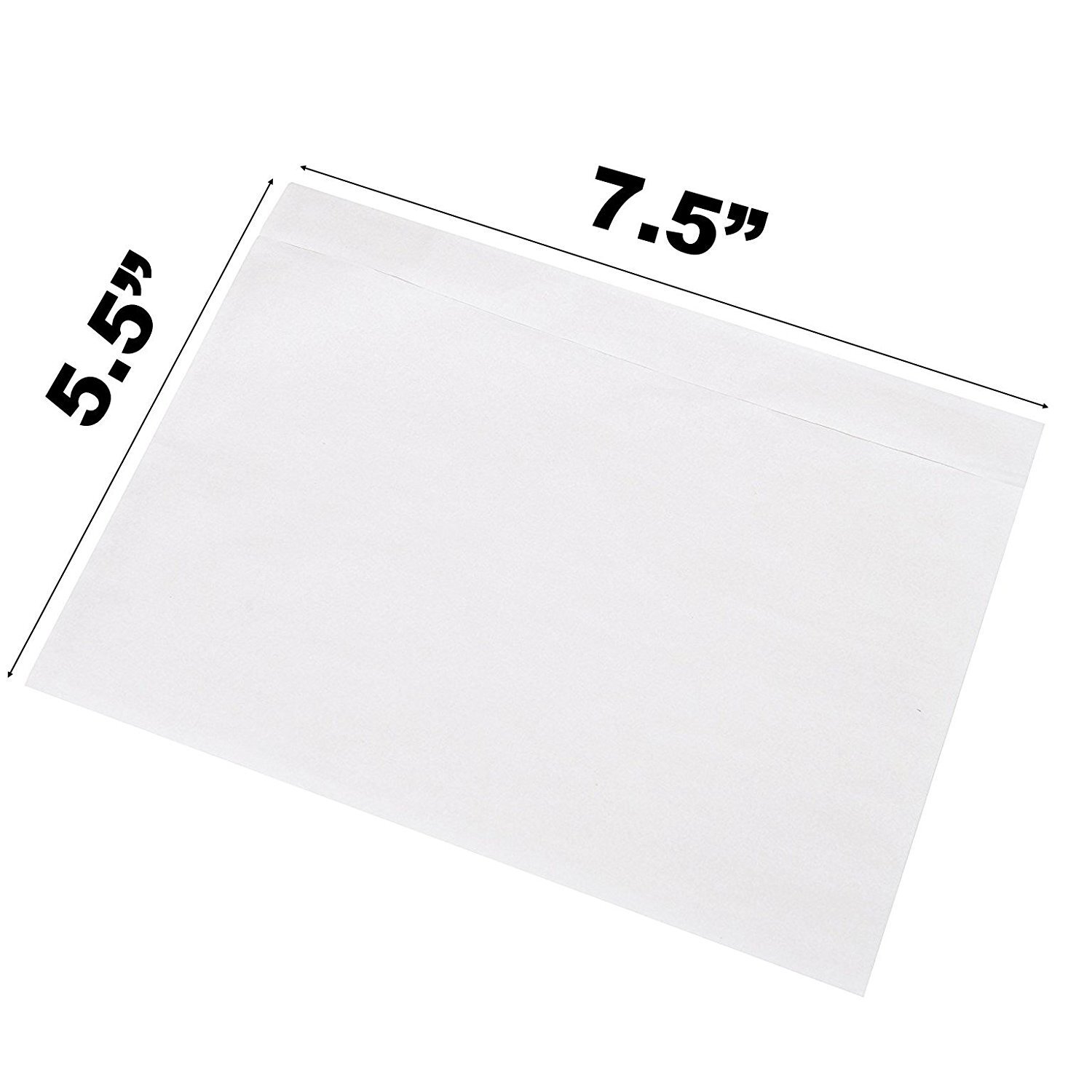 100-1000 7.5 x 5.5 Clear Packing Pouches List Invoice Shipping Envelope Adhesive