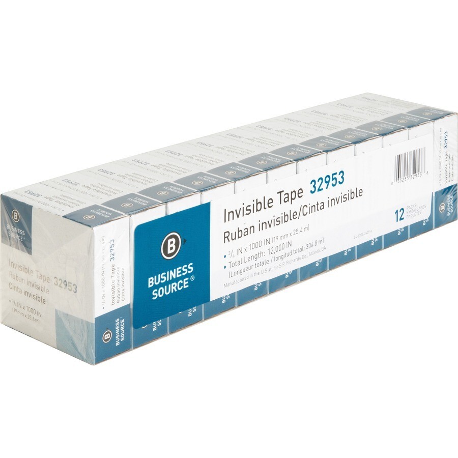 BSN32953 – Premium Invisible Transparent Tape, 1 Core, 3/4×1000, 12/PK, Clear