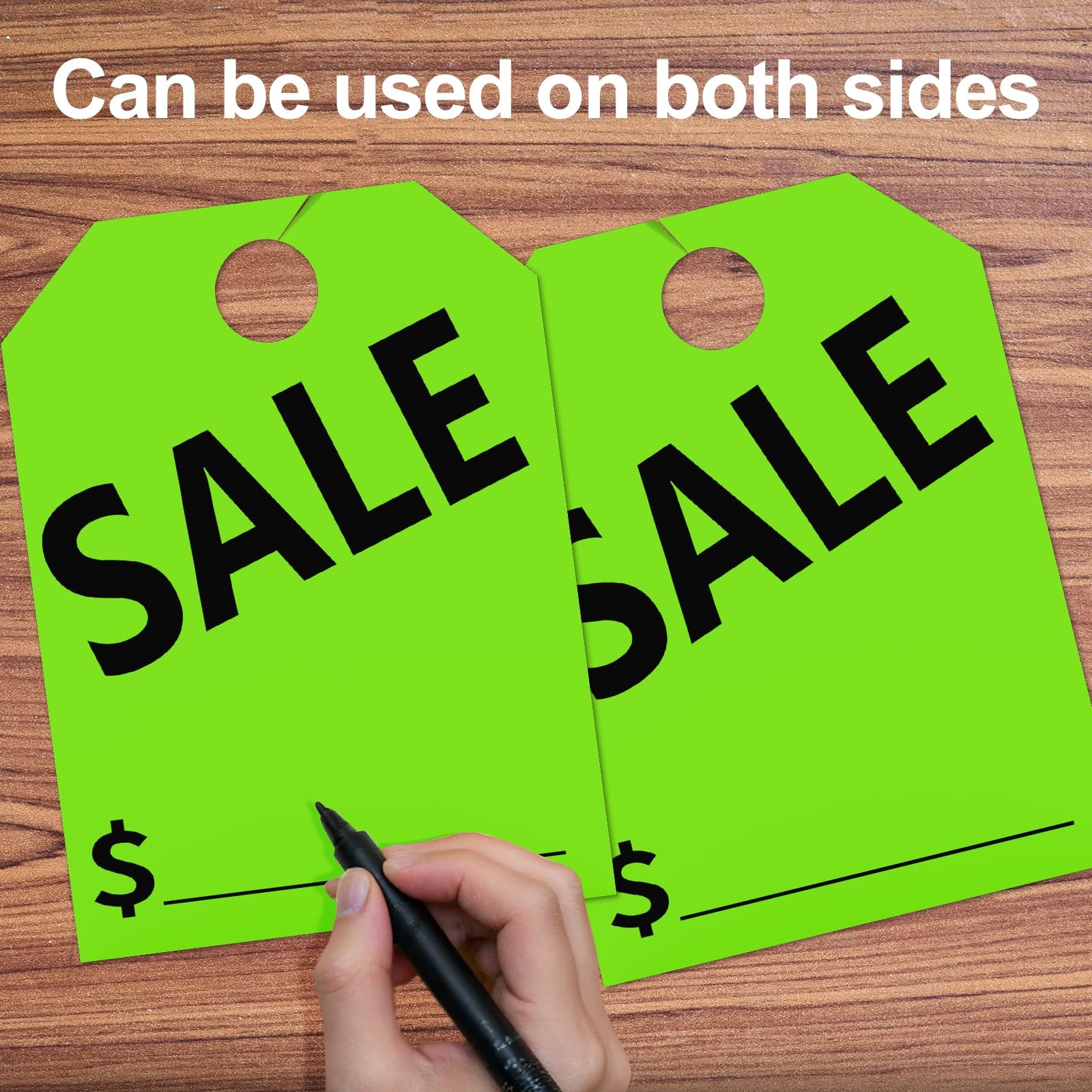 120 Pack Green 8.3×11.2 Inch DoubleSided Hanging Car Mirror Sale Tag Supply
