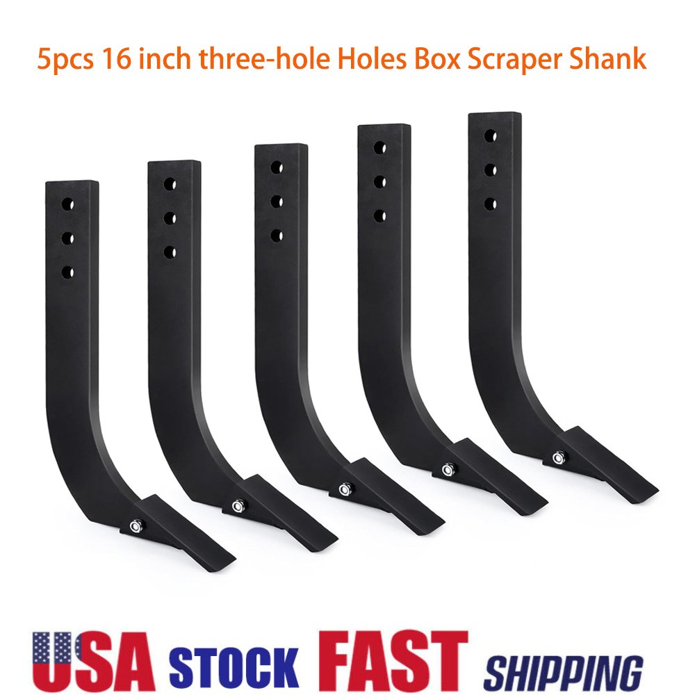 5 Pack Box Blade Ripper Shanks 1-1/2 in 16″ 3 Holes with Remove Scarifier Teeth