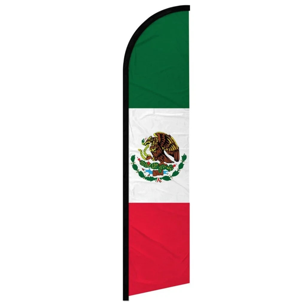 Mexico Windless Full Sleeve Feather Advertising Mexico Country Banner Flag