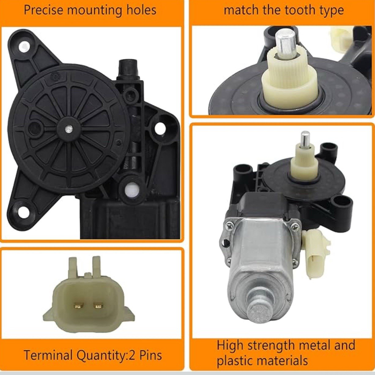 2 Pins Power Window Motor Compatible with Chrysler 200/Cirrus(Mexico)/Sebring…